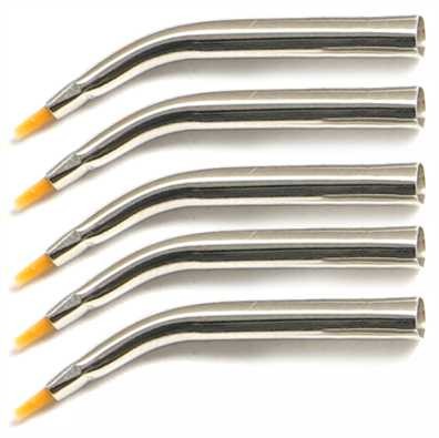 Набор 5 сменных кистей Roubloff Set Dental 3 плоские из синтетики, согнутая обойма