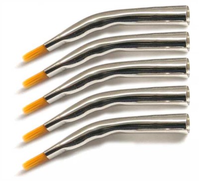 Набор 5 сменных кистей Roubloff Set Dental 5 плоские из синтетики, согнутая обойма