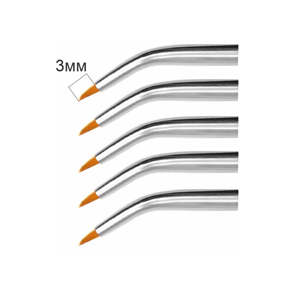 Набор 5 сменных кистей Roubloff Set Dental 10 круглые из синтетики, согнутая обойма